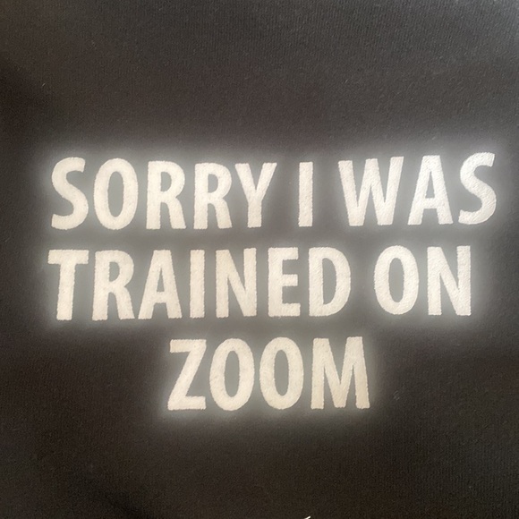 Pet "Sorry I Was Trained on Zoom" Black Hoodie - Picture 2 of 9